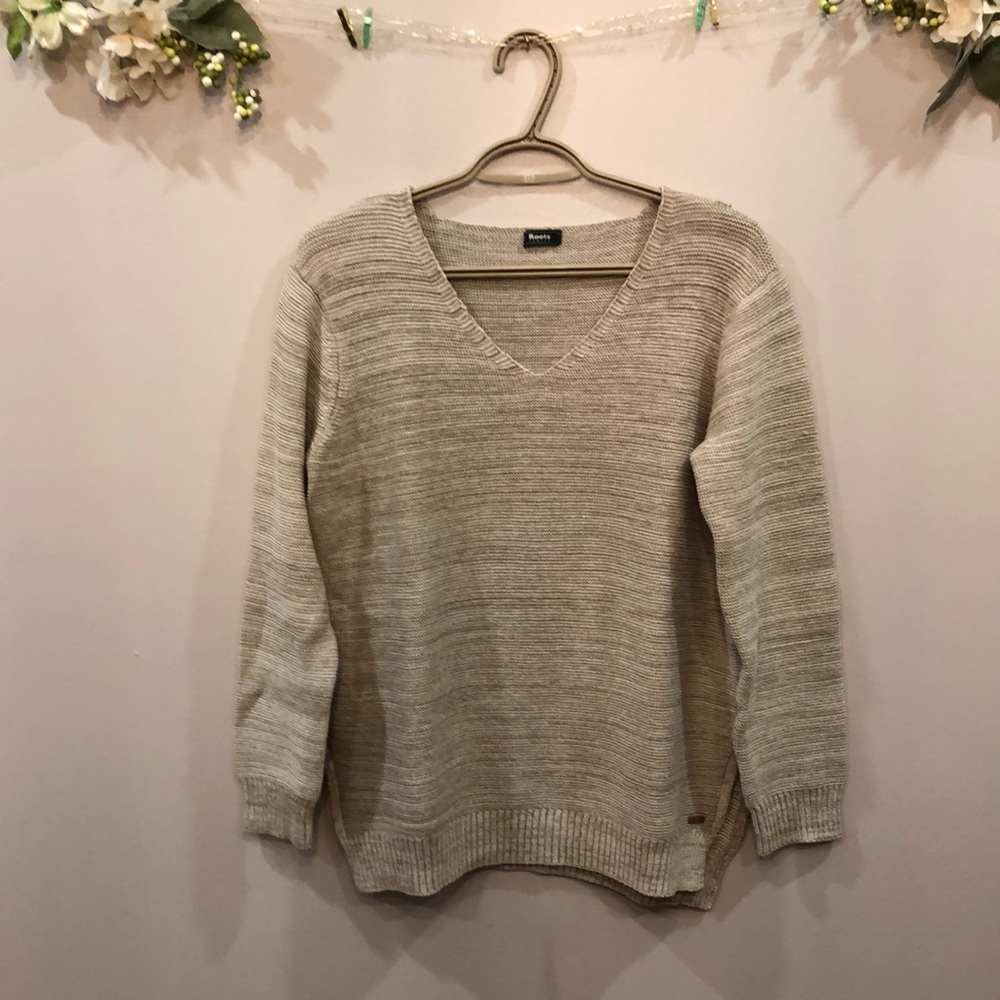 Roots V-Neck Knit Sweater